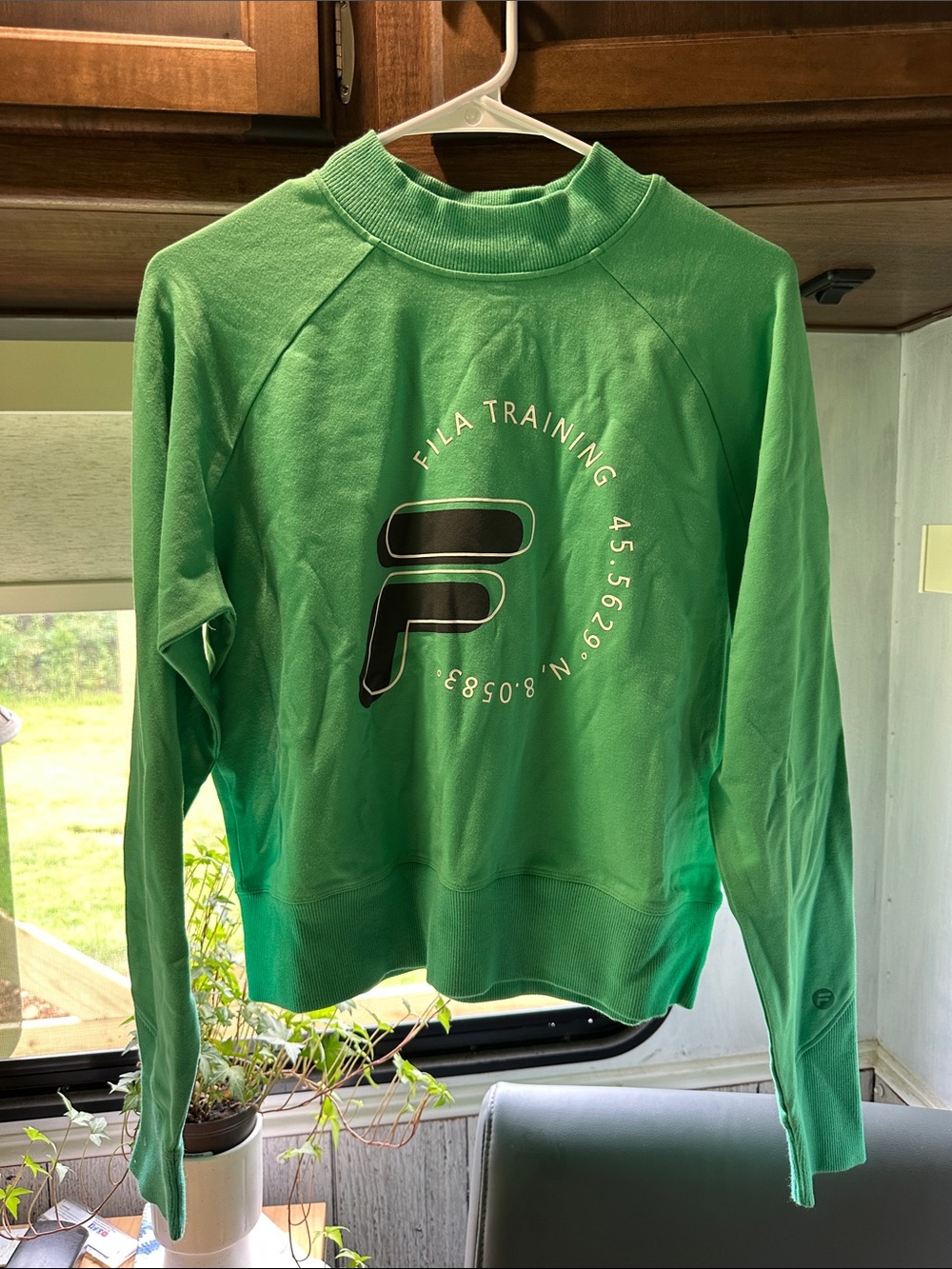 FILA Green Crewneck Training Sweatshirt with Logo size M